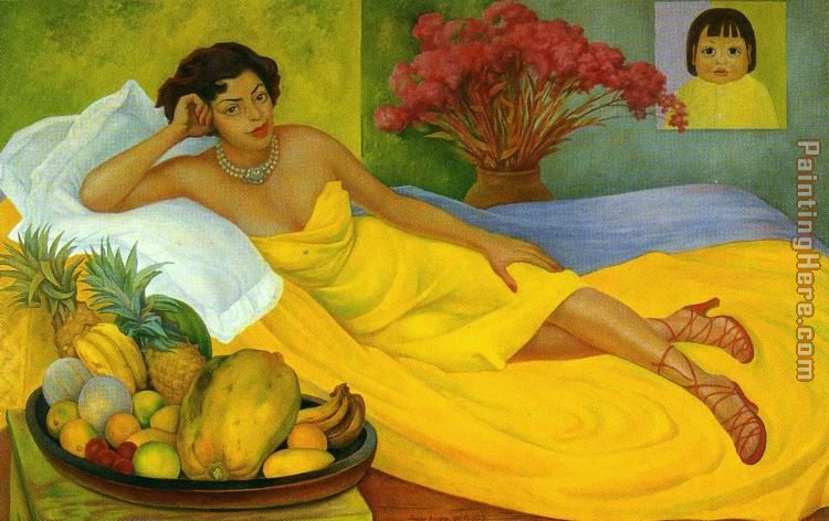 Portrait of Sra. Dona Elena Flores de Carrillo painting - Diego Rivera Portrait of Sra. Dona Elena Flores de Carrillo art painting